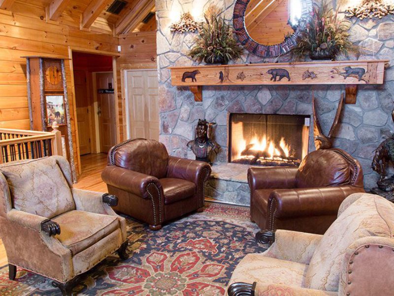 Fireplace at Black Bear Lodge