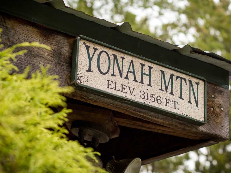Yonah Mountain elevation sign