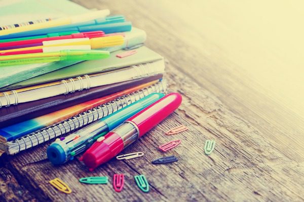 Notbooks and school supplies